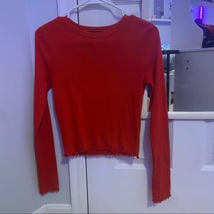 Plain red long sleeve
